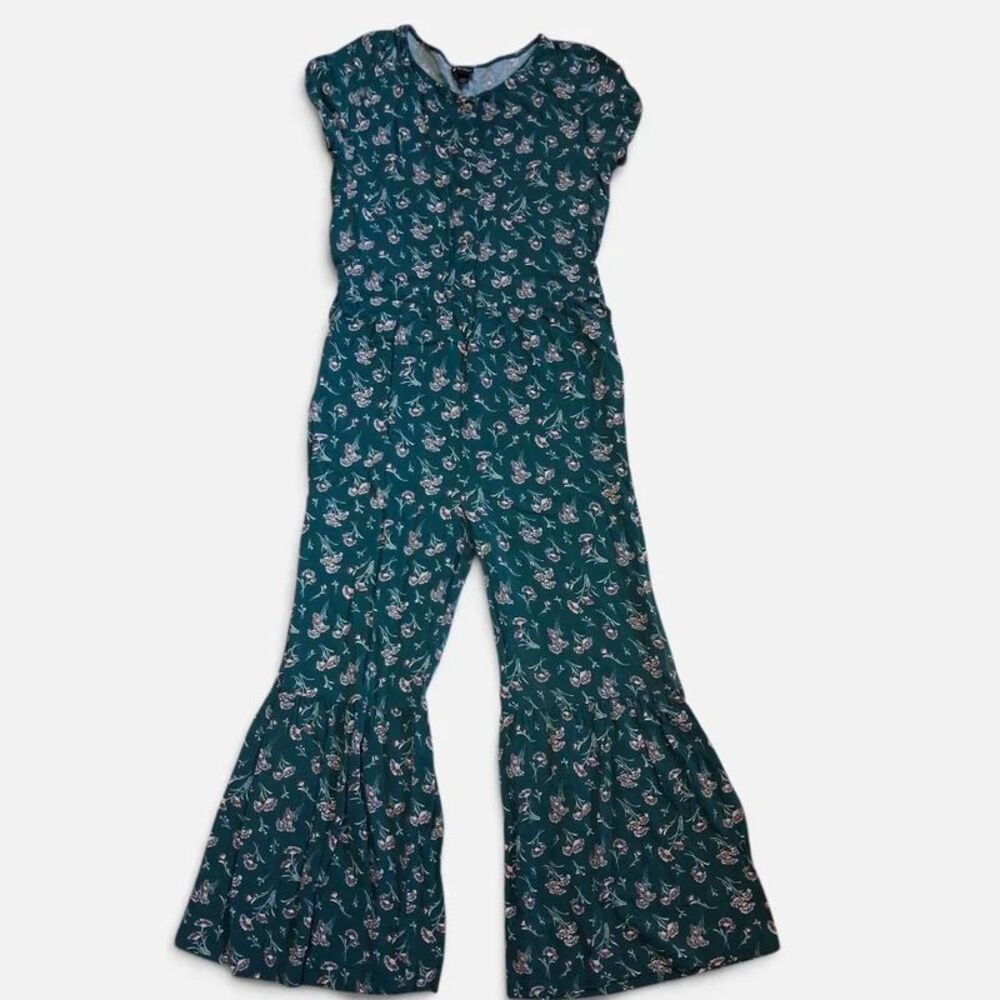Boho Floral Pantsuit Romper Flare Leg Art Class Girls 10/12